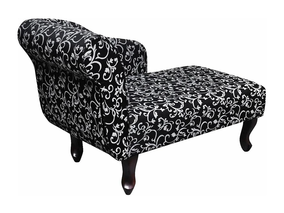 Chaise longue Noir et blanc Tissu