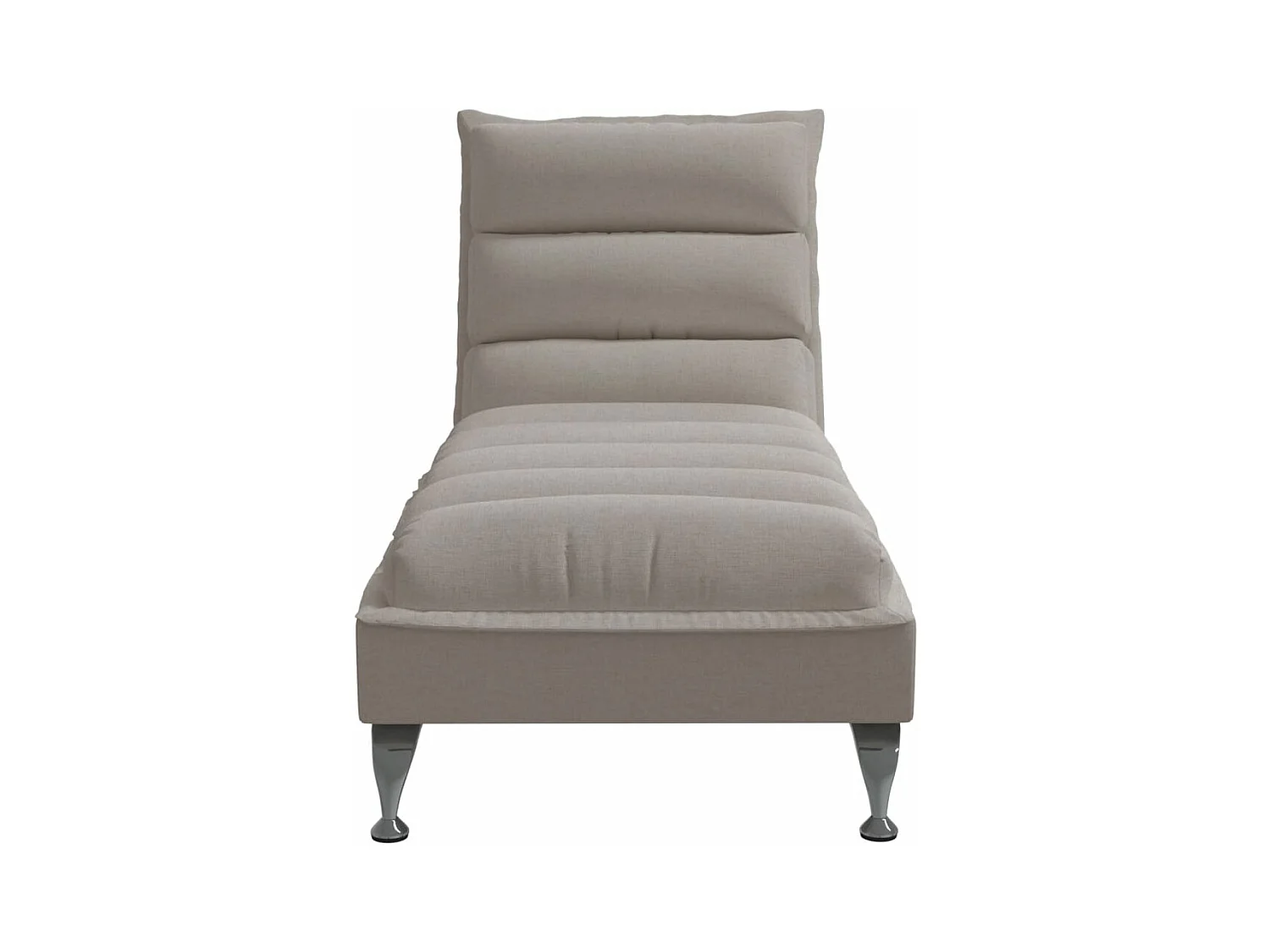 Chaise longue con cuscini in tessuto tortora