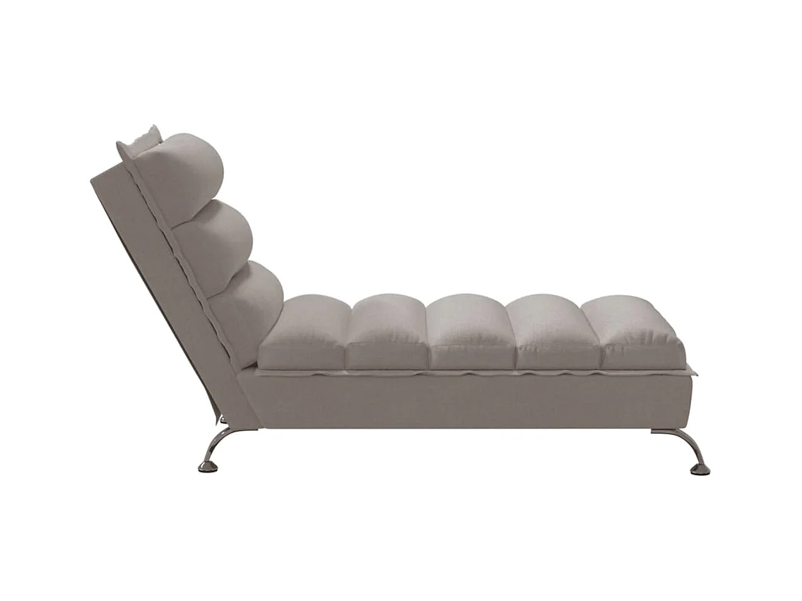 Chaise longue con cuscini in tessuto tortora