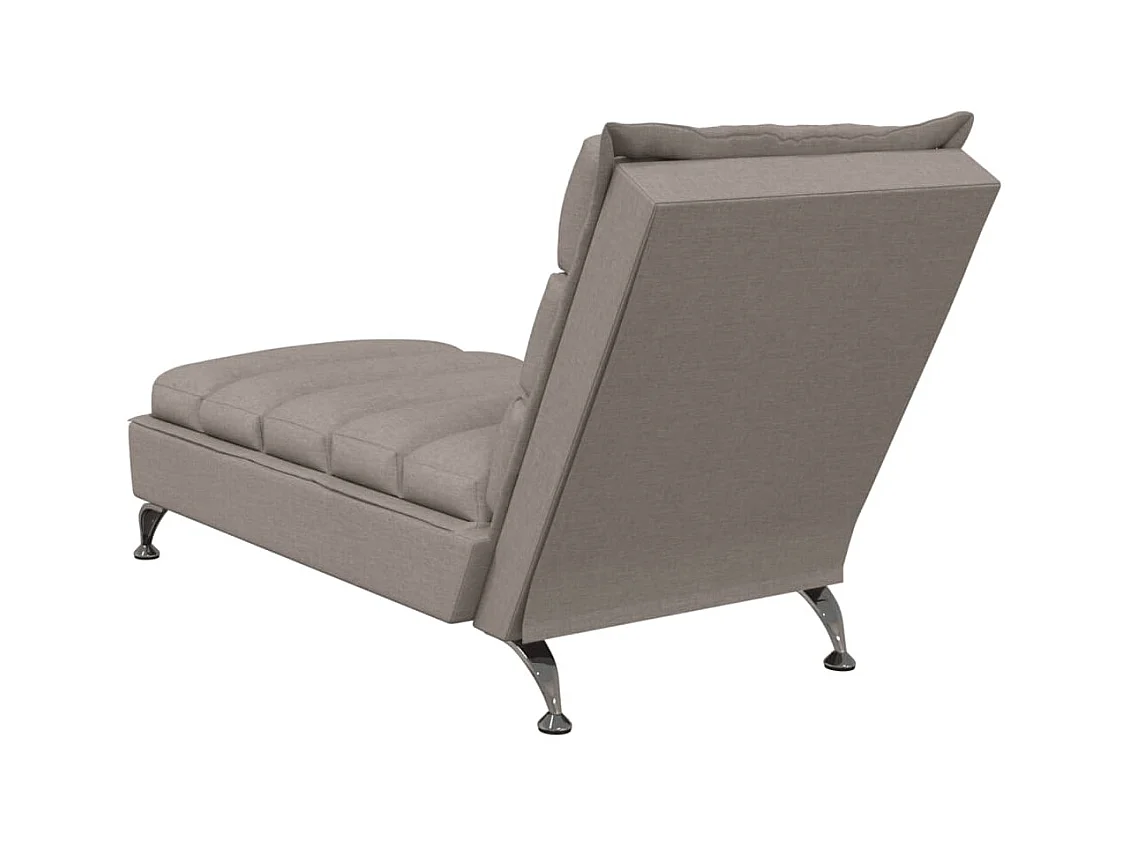 Chaise longue con cuscini in tessuto tortora