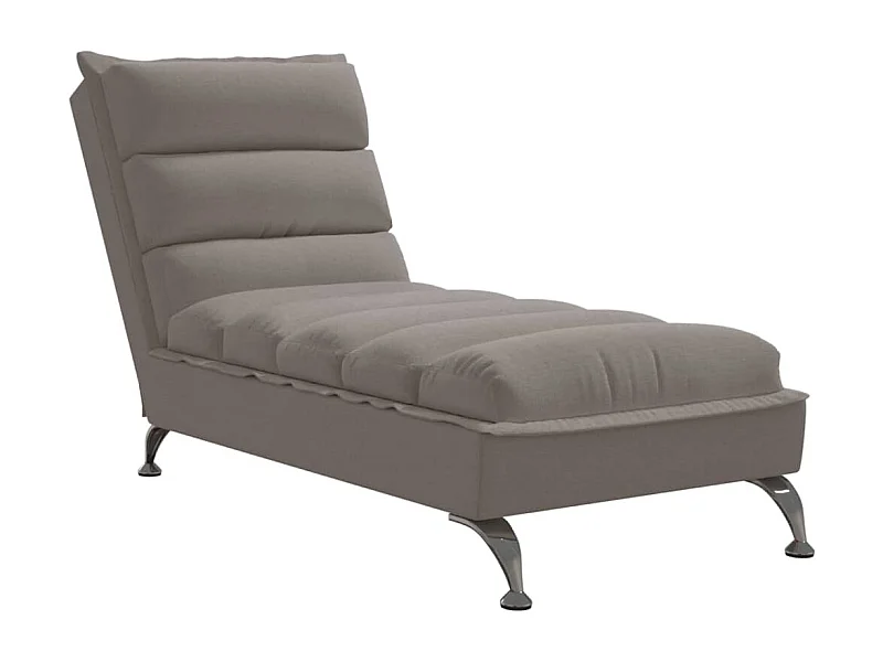 Chaise longue con cuscini in tessuto tortora