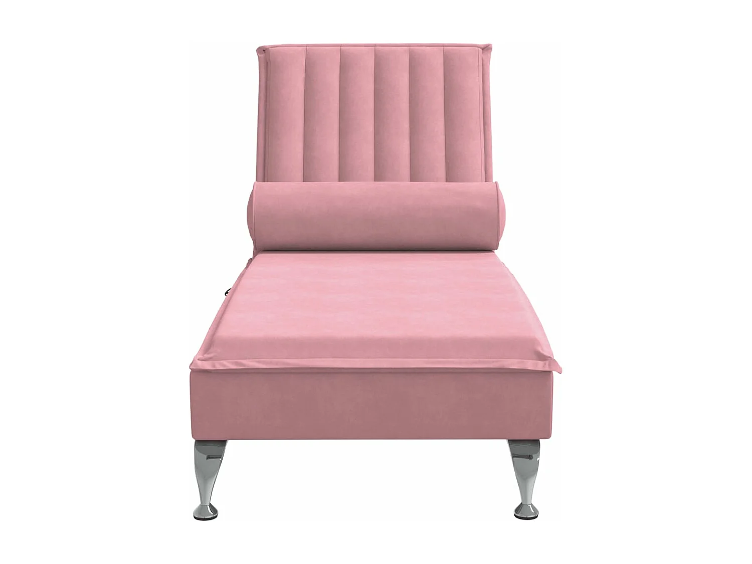 Chaise longue de massage avec traversin rose velours