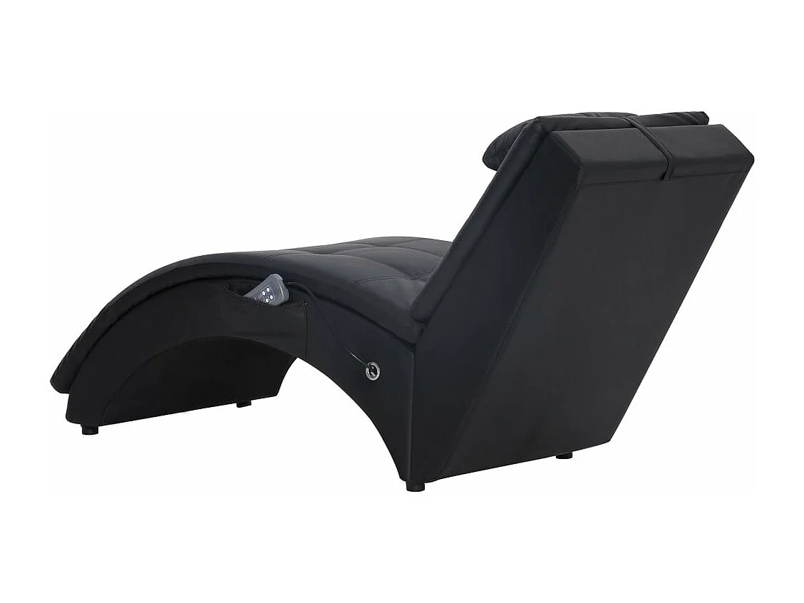 Massageliegestuhl mit Kissen, schwarzes Kunstleder