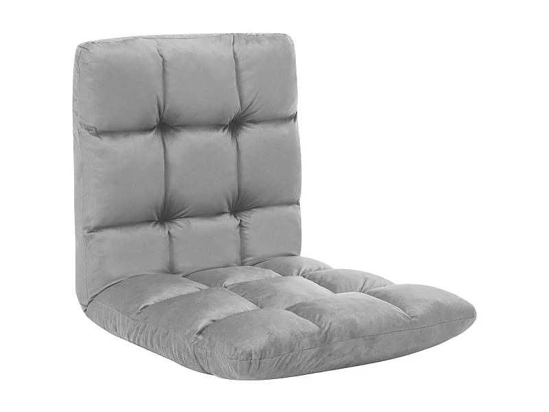 Chaise pliable de sol Gris clair Microfibre