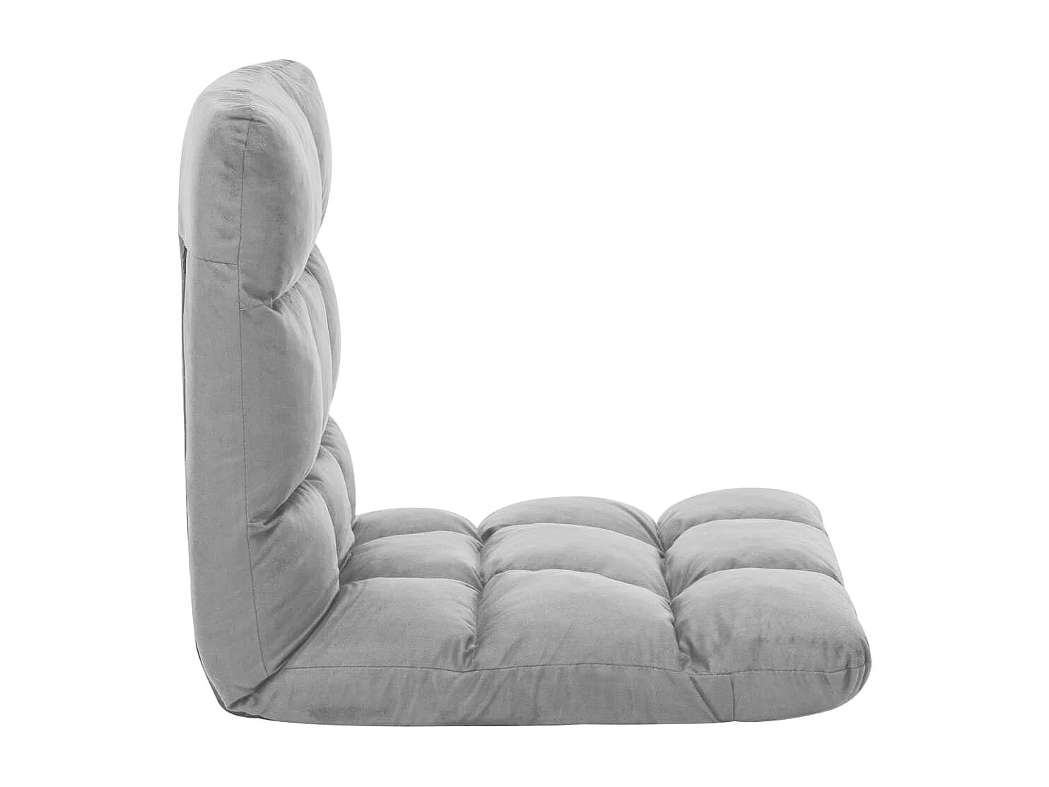 Chaise pliable de sol Gris clair Microfibre