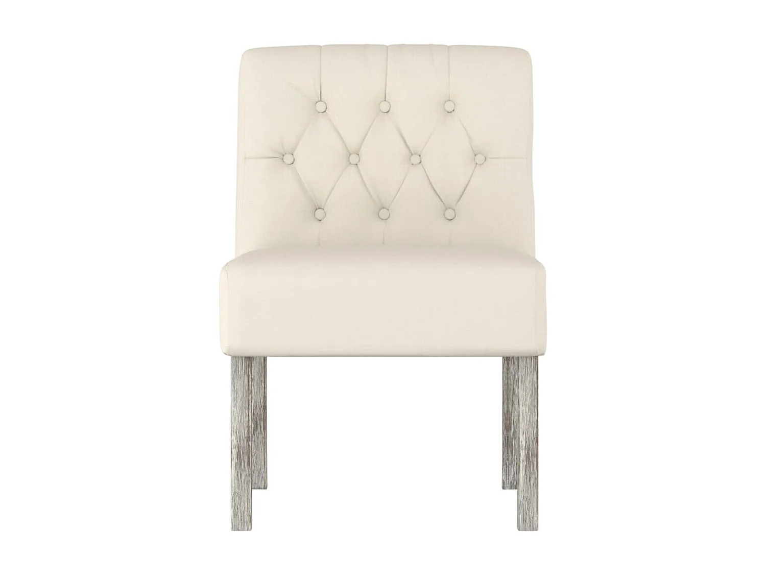 Sillón sin reposabrazos diseño de botones de lino.