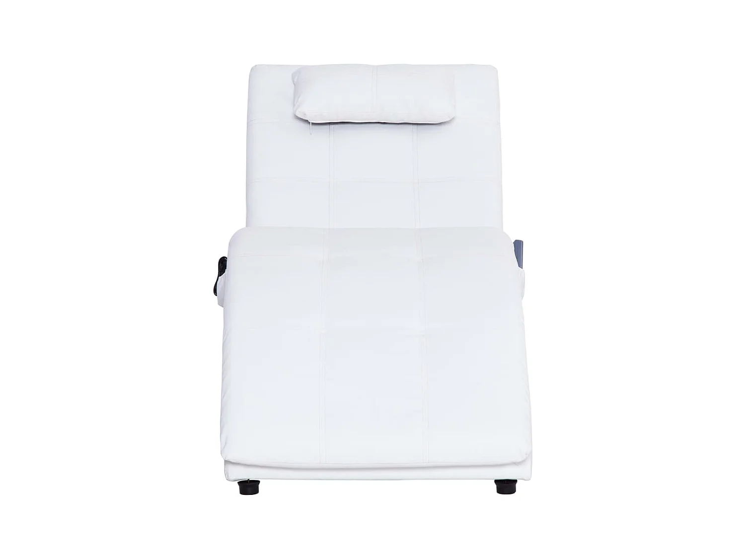 Chaise longue de massage avec oreiller Blanc Similicuir