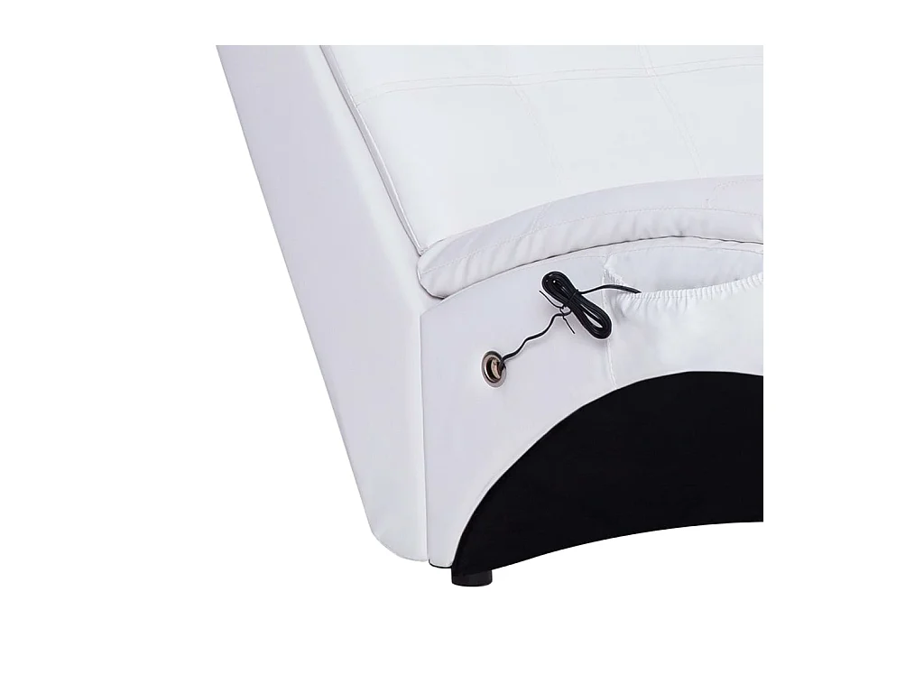 Chaise longue de massage avec oreiller Blanc Similicuir