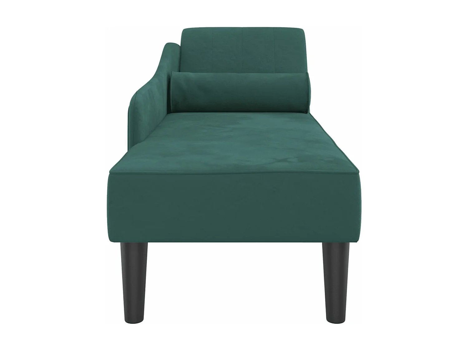 Chaise longue avec coussins vert foncé velours
