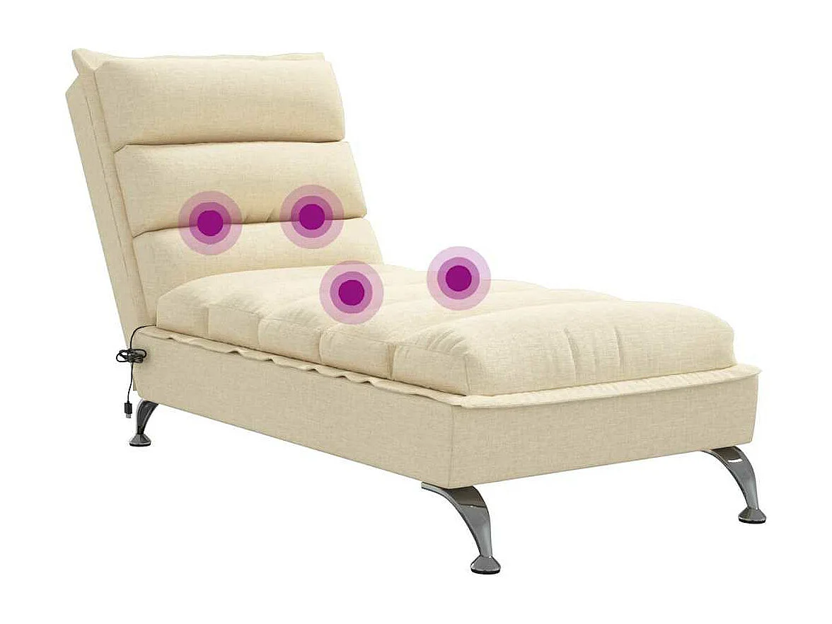 Poltrona de massagem com almofadas em tecido creme