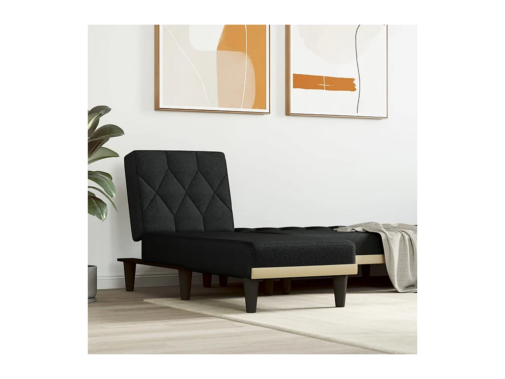 Chaise longue noir tissu
