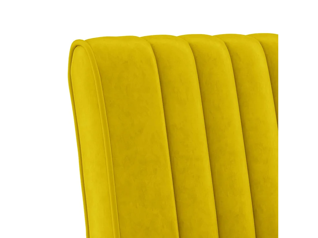 Fluwelen gele fauteuil zonder armleuningen
