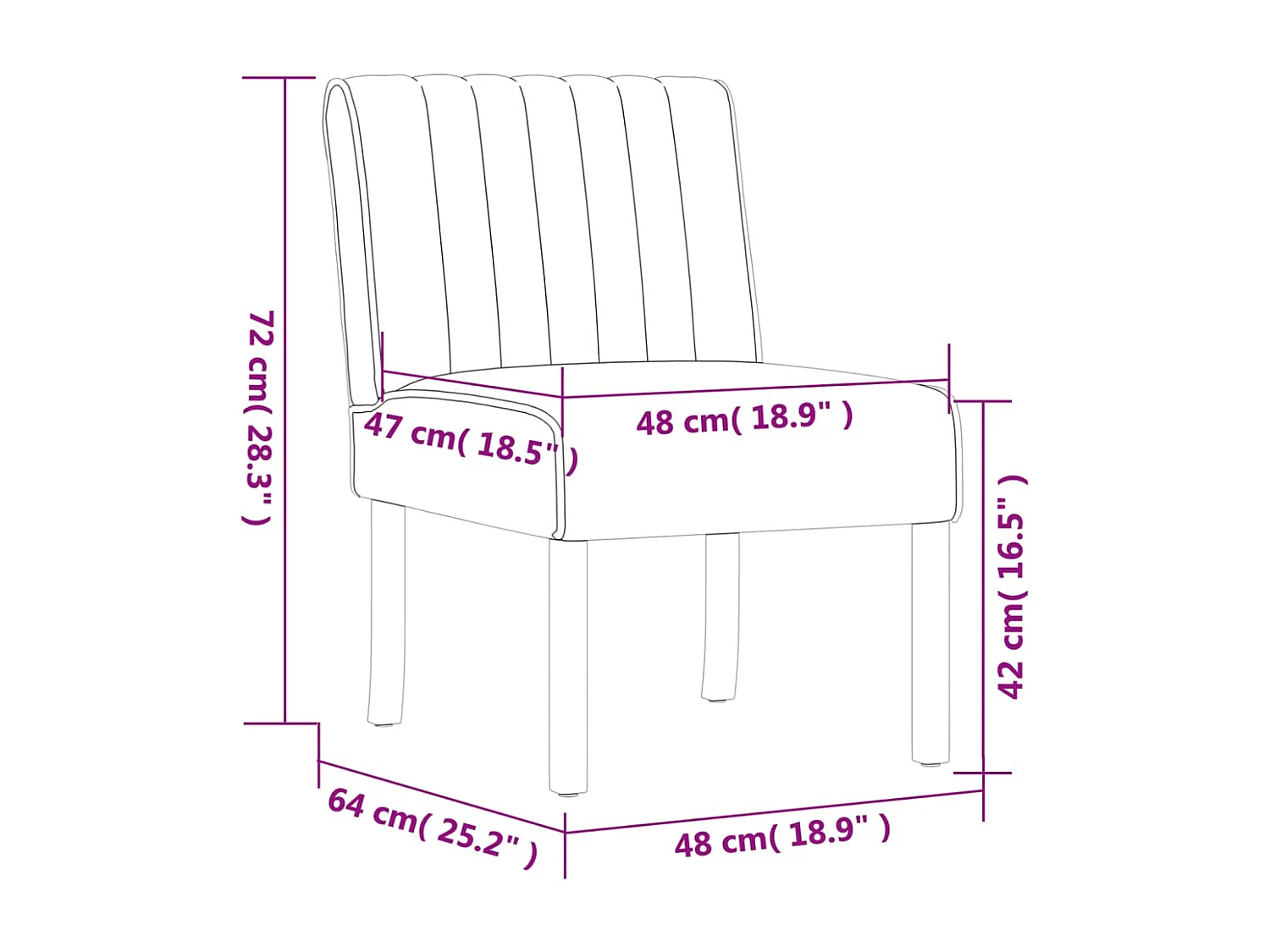 Fluwelen gele fauteuil zonder armleuningen