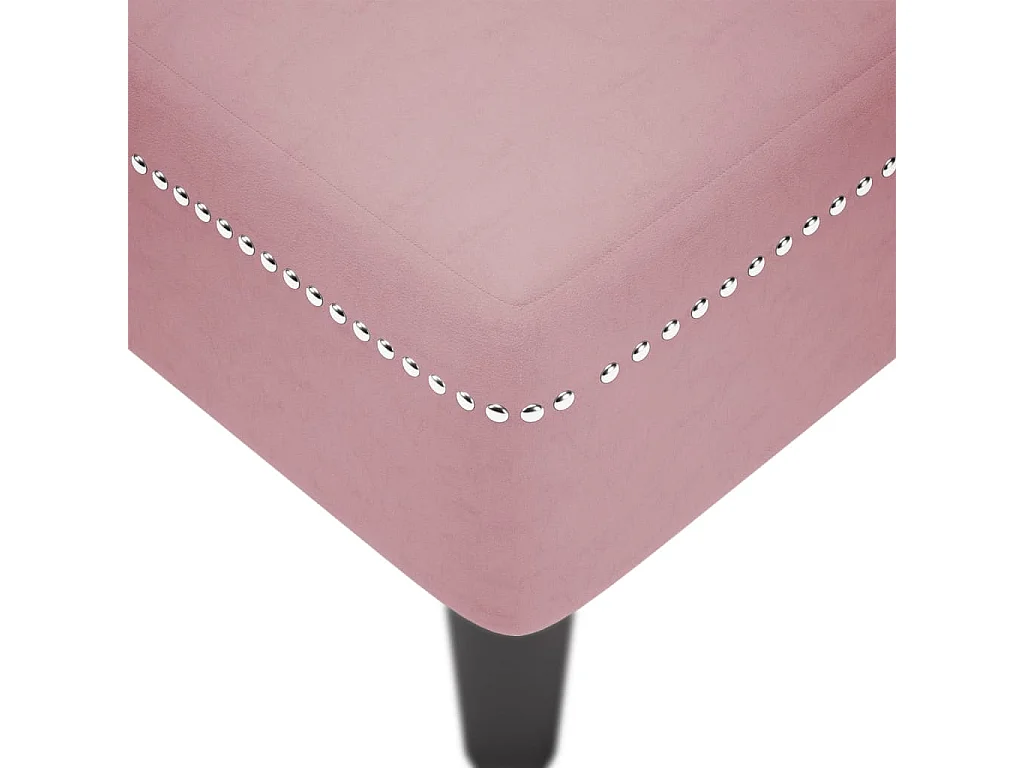Sillón largo con cojín y reposabrazos derecho terciopelo rosa.