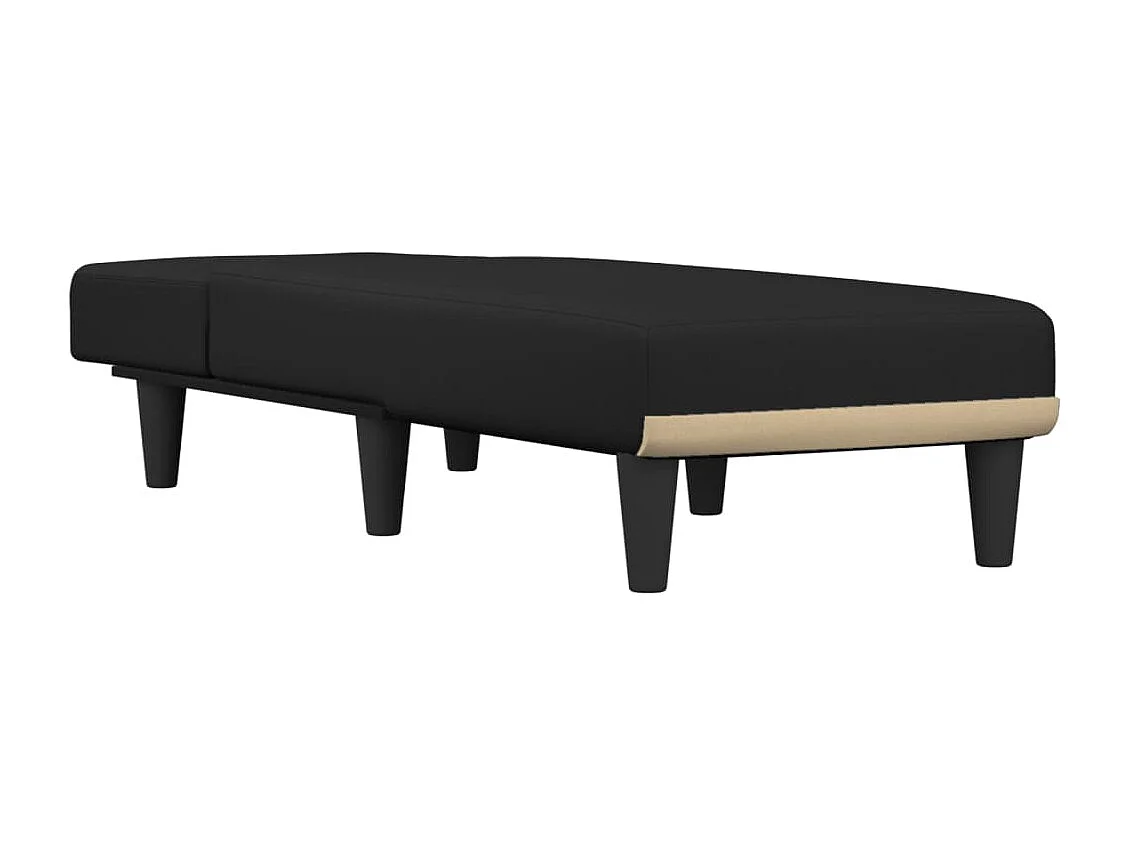 Chaise longue noir tissu