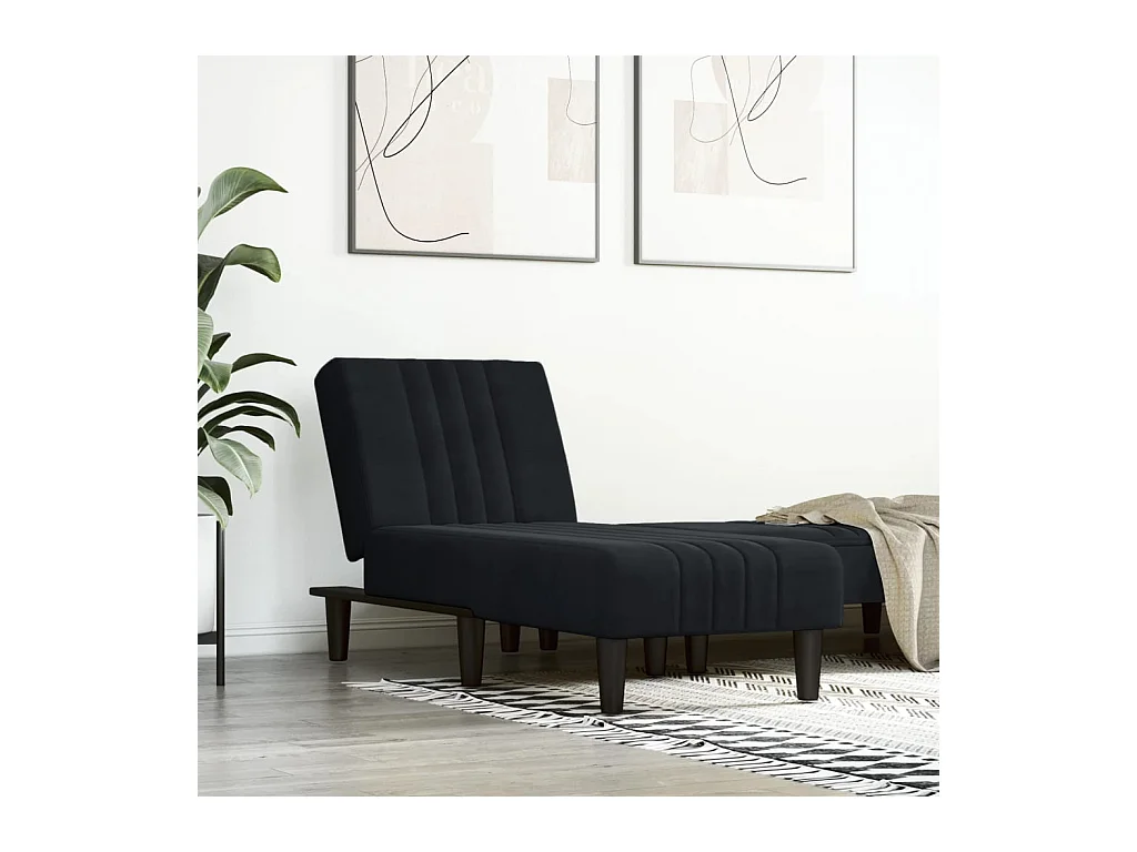 Chaise longue noir velours