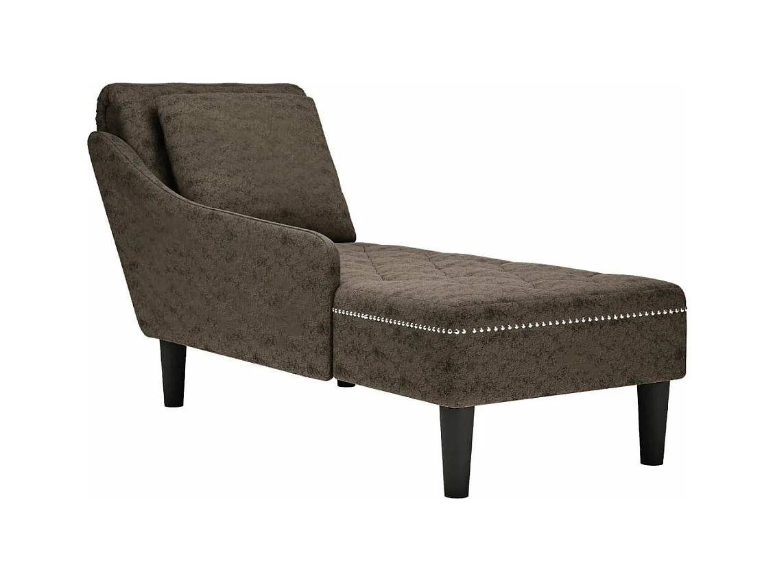 Sillón largo y cojín/reposabrazos derecho piel sintética gris oscuro