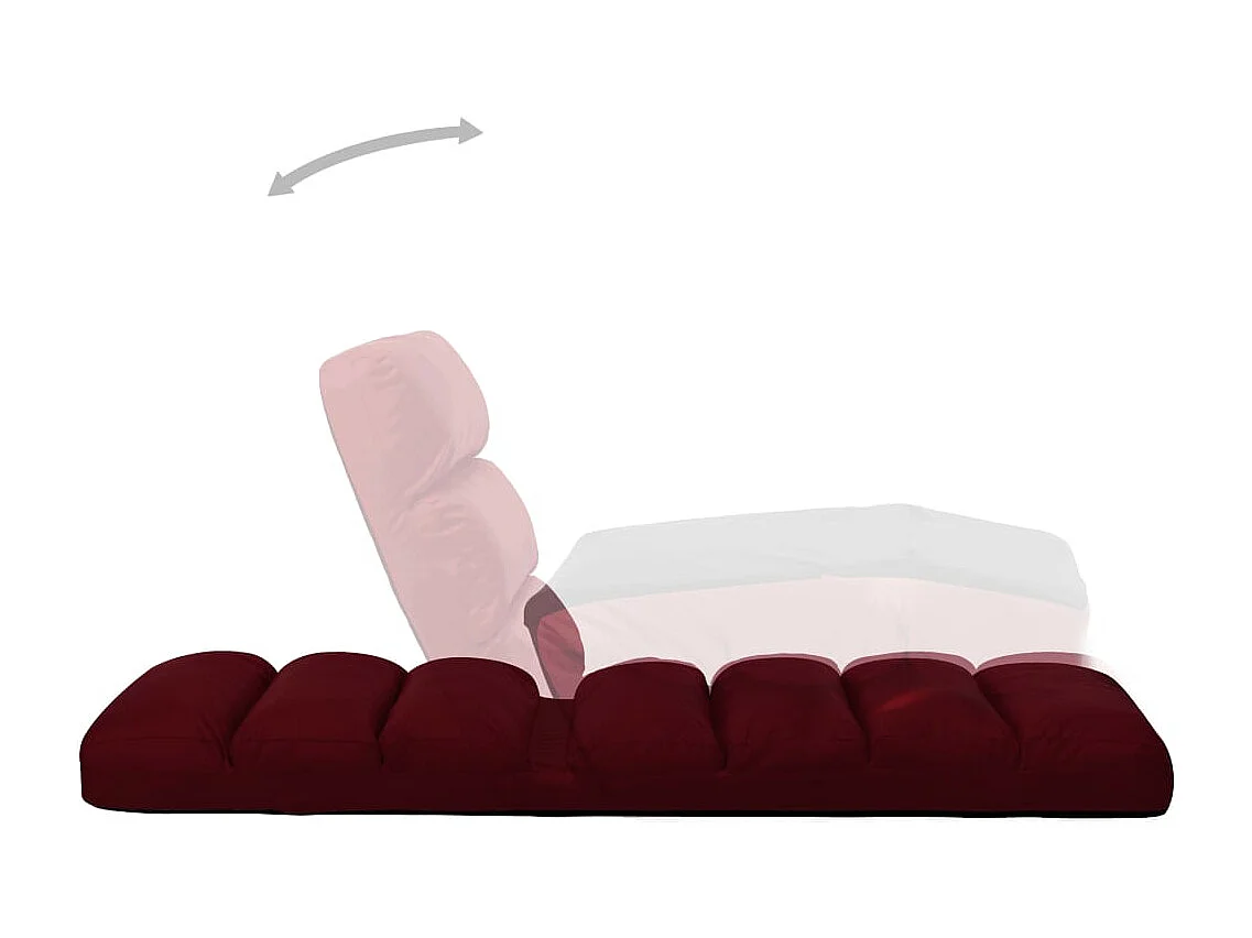 Chaise pliable de sol Rouge bordeaux Similicuir