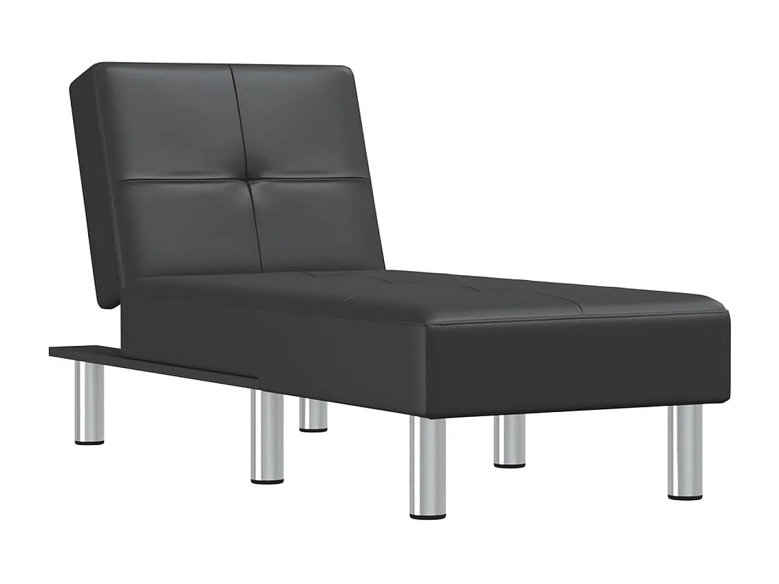 Chaise longue noir similicuir