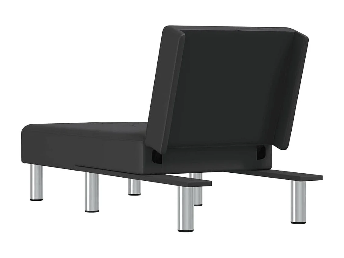 Chaise longue noir similicuir