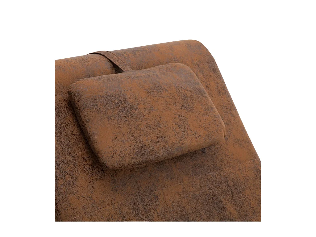 Poltrona massaggiante con cuscino Finta pelle scamosciata marrone