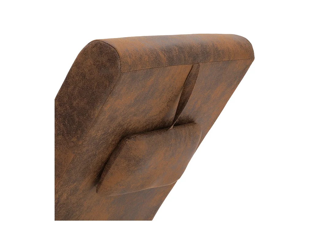 Poltrona massaggiante con cuscino Finta pelle scamosciata marrone