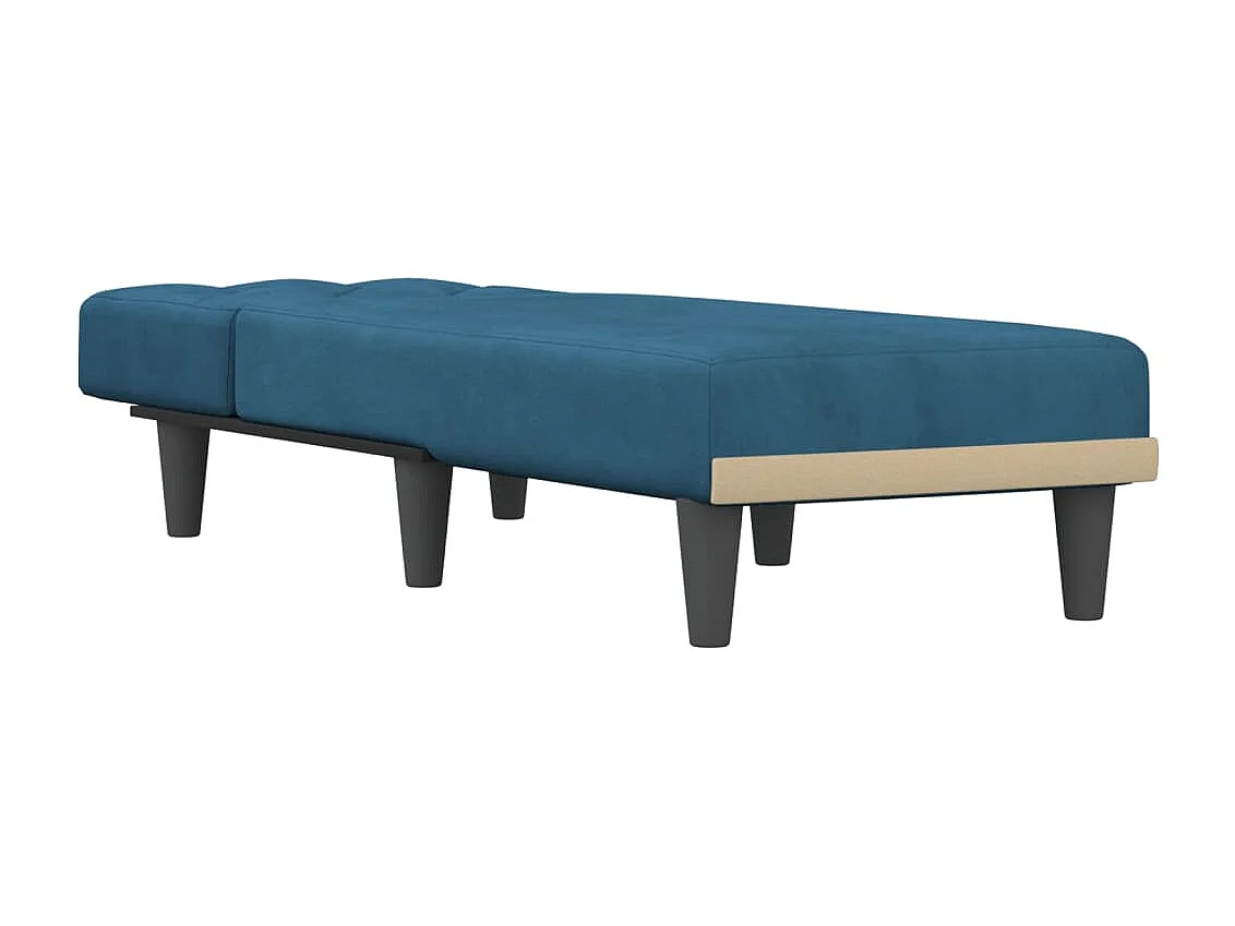 Chaise longue bleu velours