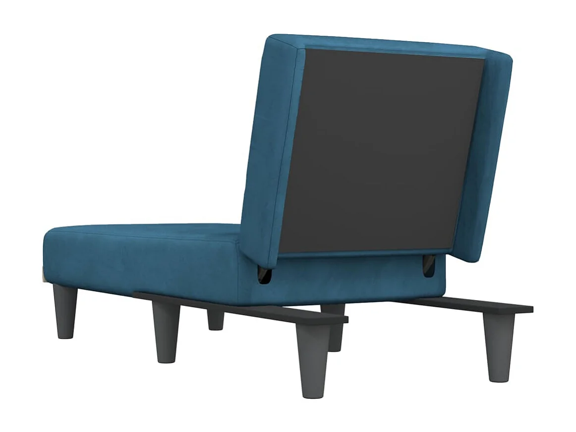 Chaise longue bleu velours