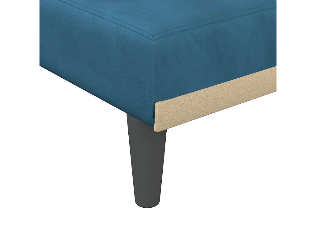 Chaise longue bleu velours