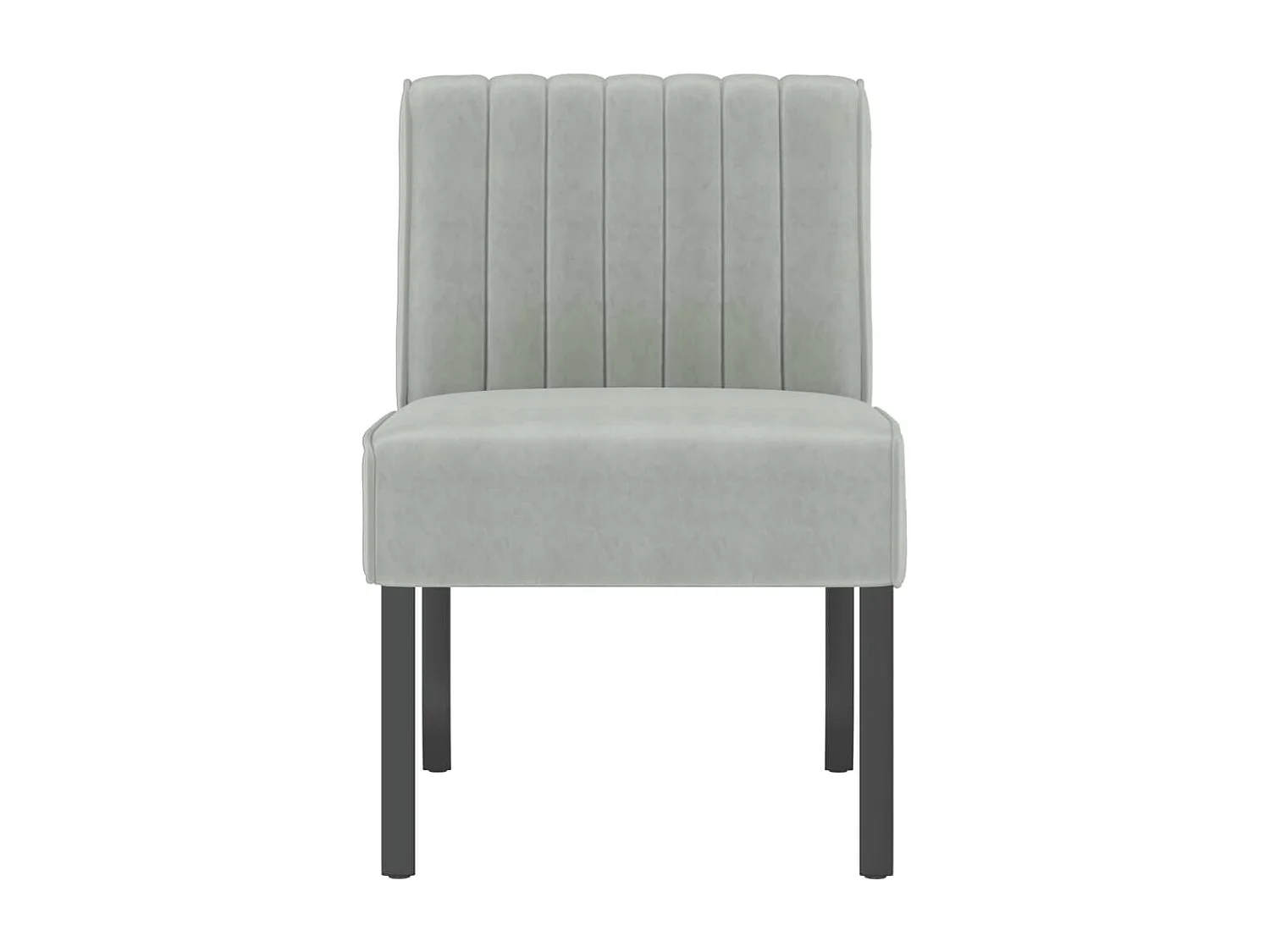 Fauteuil sans accoudoirs gris clair velours