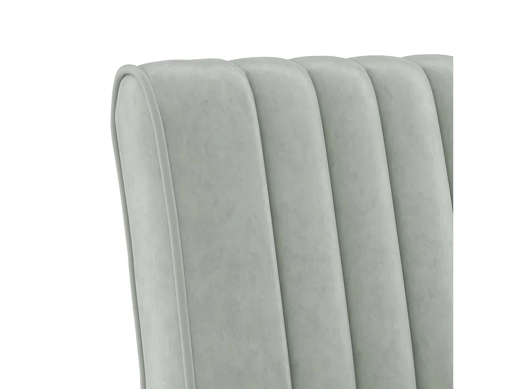 Fauteuil sans accoudoirs gris clair velours