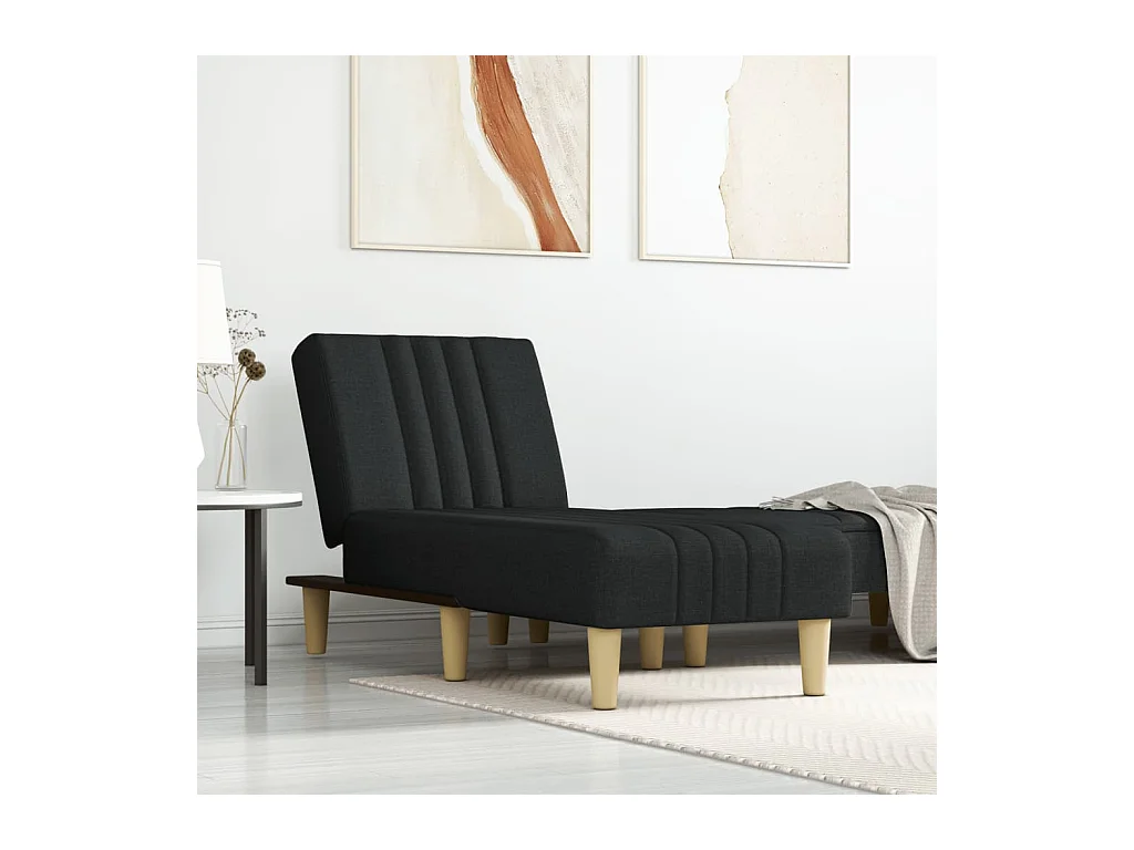 Chaise longue noir tissu