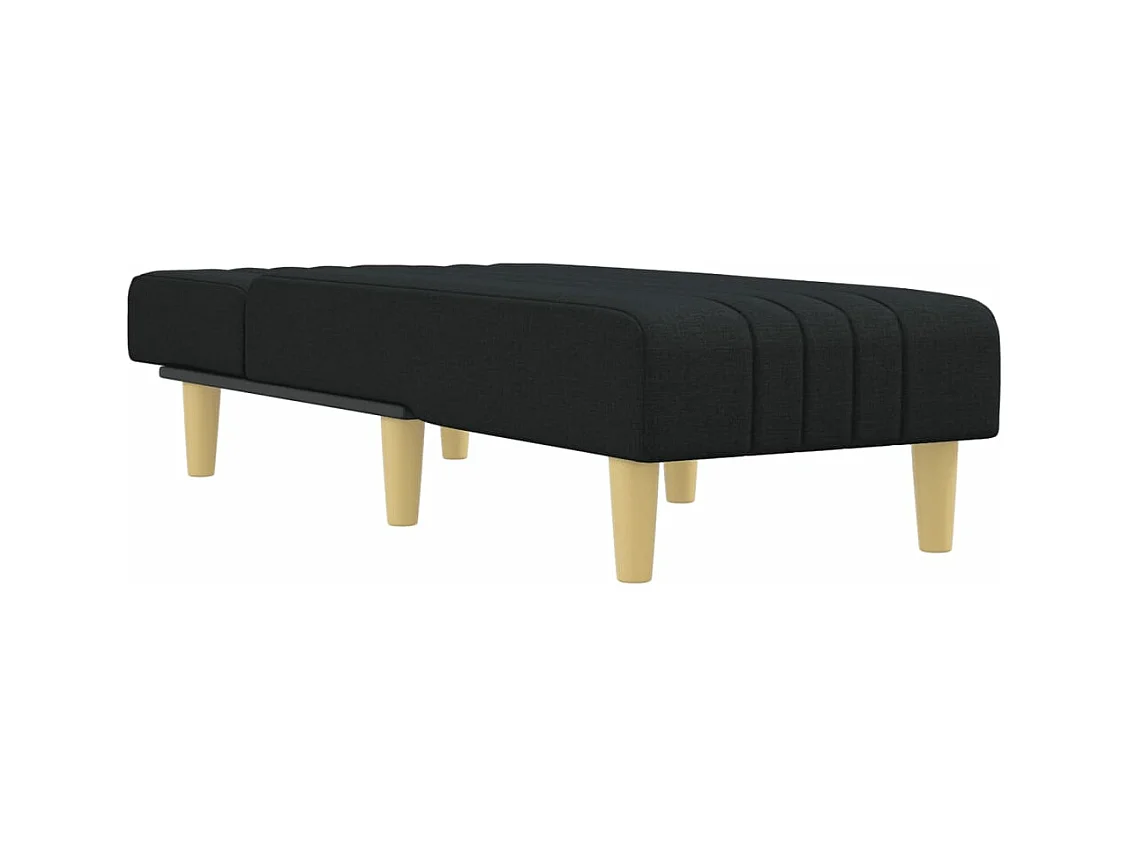 Chaise longue noir tissu