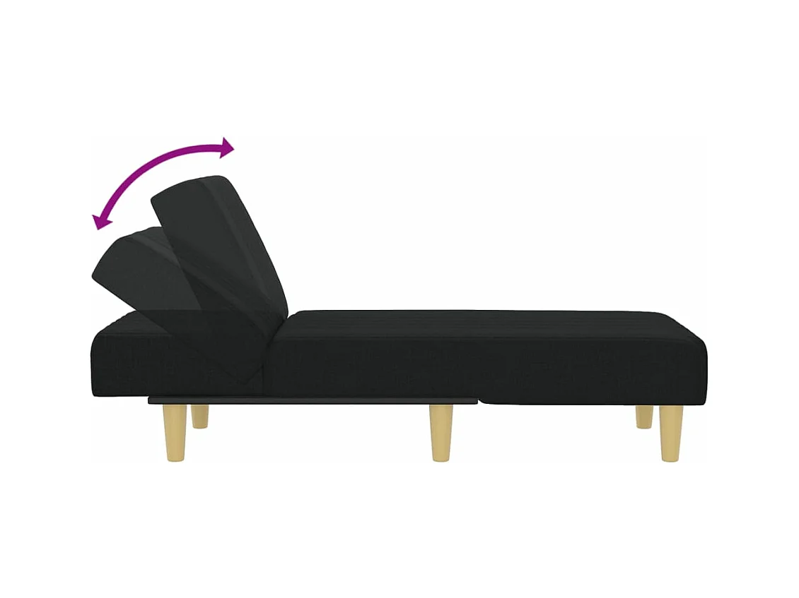 Chaise longue noir tissu