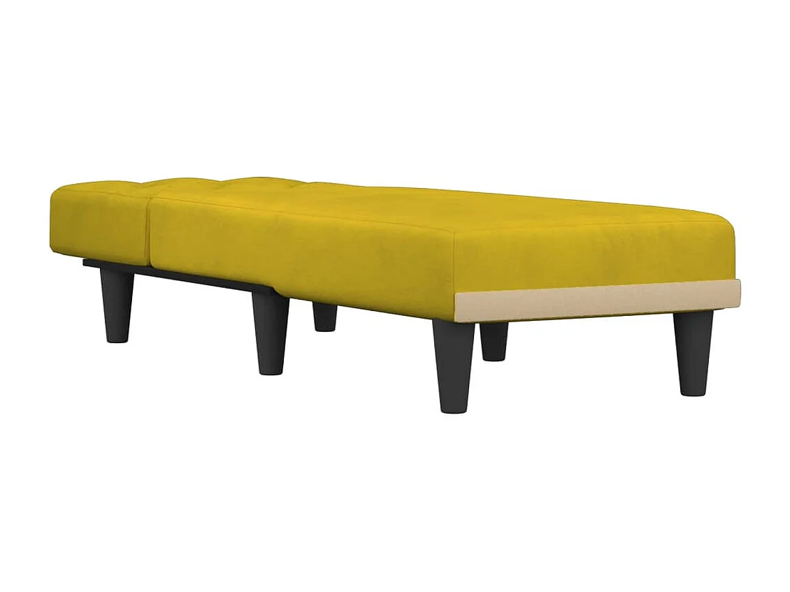 Chaise longue jaune velours
