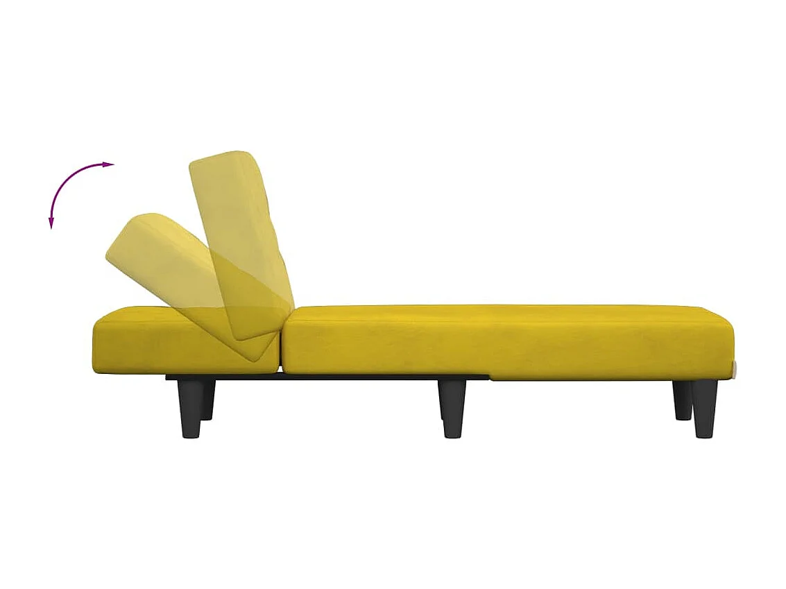 Chaise longue jaune velours