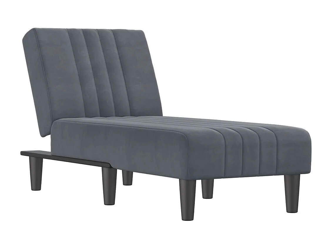 Chaise longue gris foncé velours