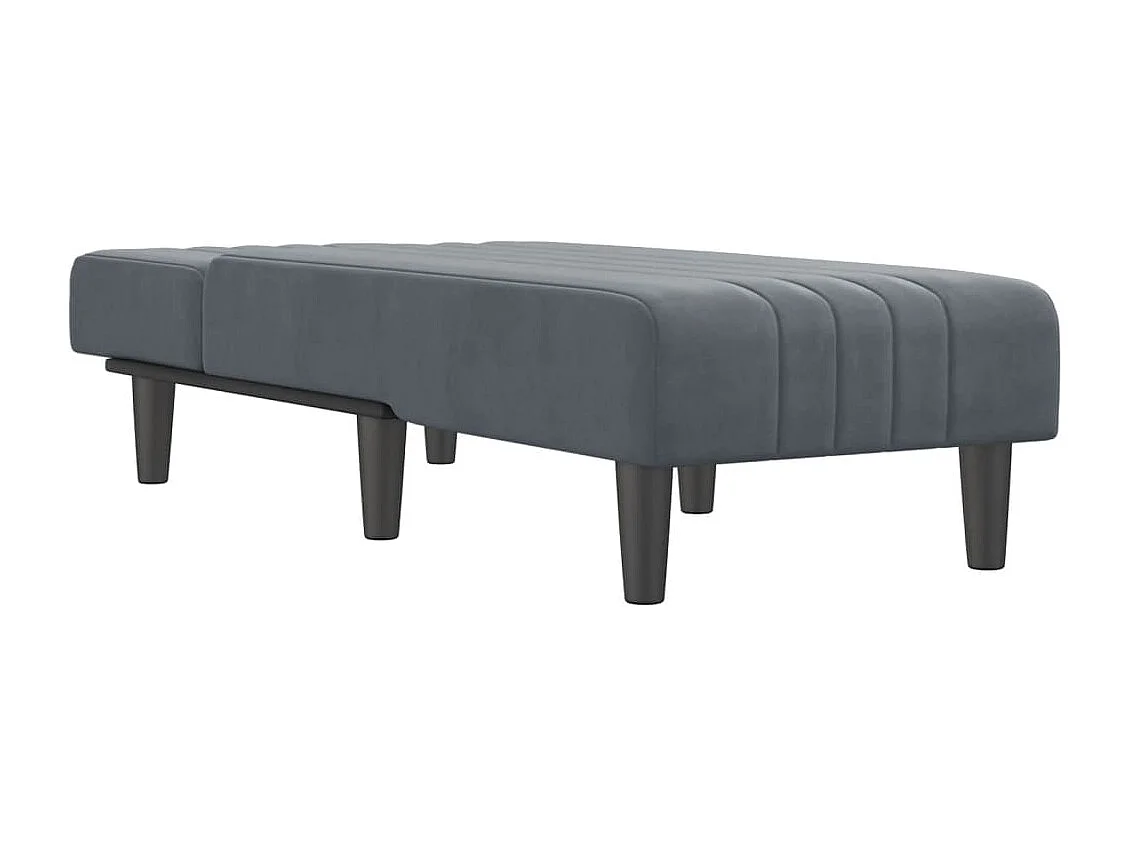 Chaise longue gris foncé velours