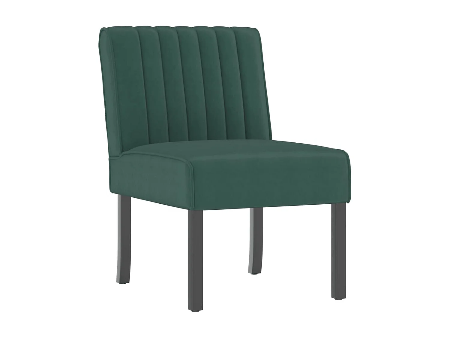 Fauteuil sans accoudoirs vert foncé velours