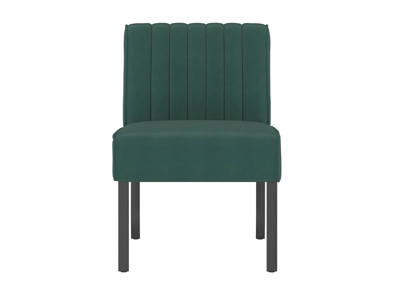 Fauteuil sans accoudoirs vert foncé velours