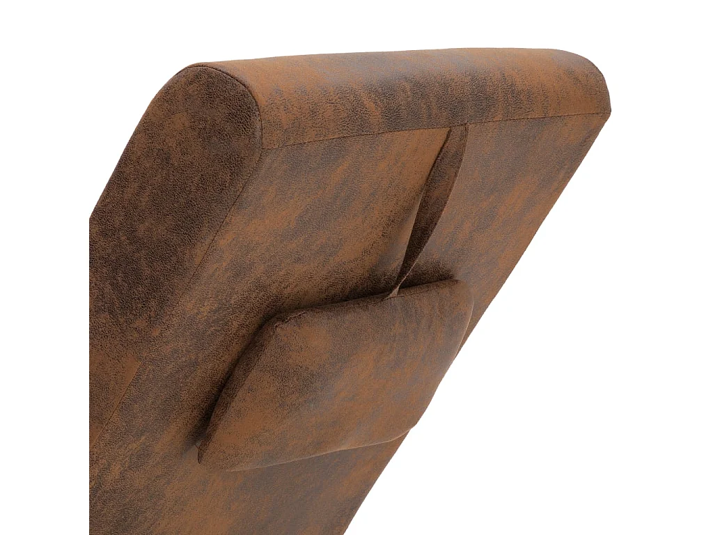Chaiselongue mit braunem Kissen. Wildlederimitat