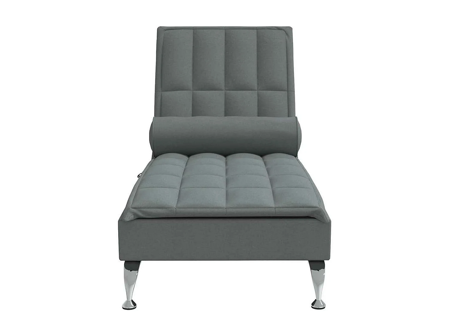 Poltrona massaggiante con cuscino in tessuto grigio scuro