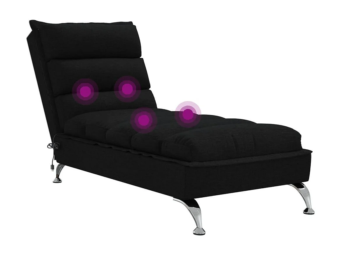 Massageliegestuhl mit schwarzen Stoffkissen