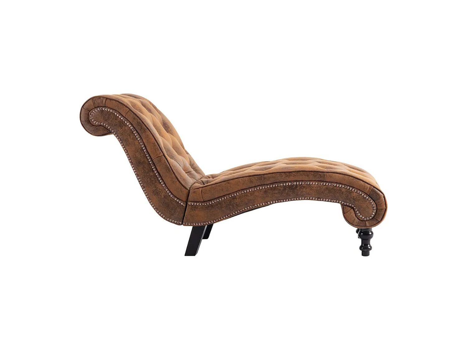 Chaise longue Marron Similicuir daim