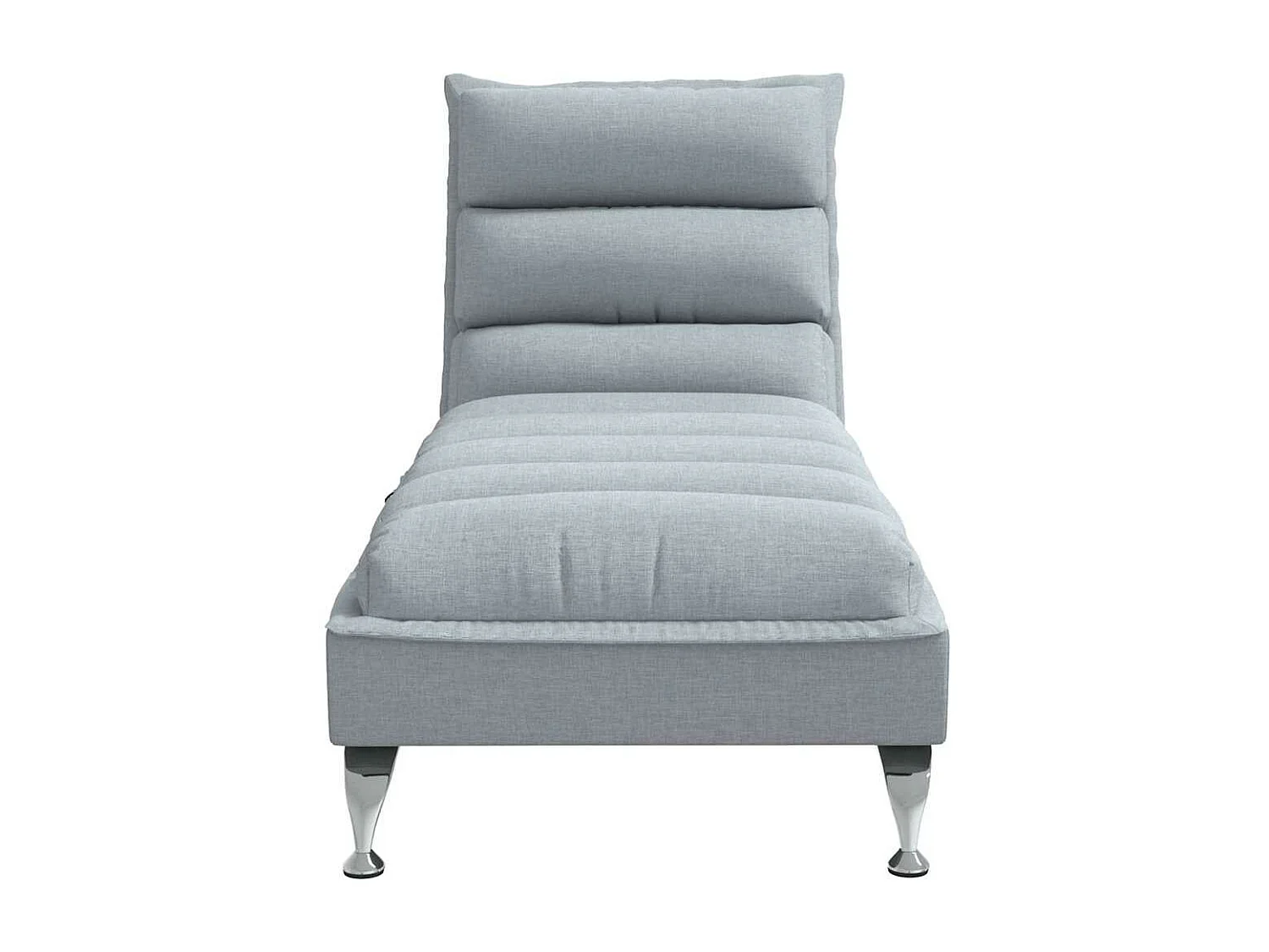 Chaise longue de massage avec coussins gris clair tissu