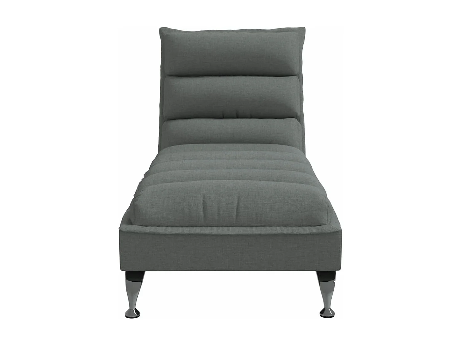 Chaise longue avec coussins gris foncé tissu