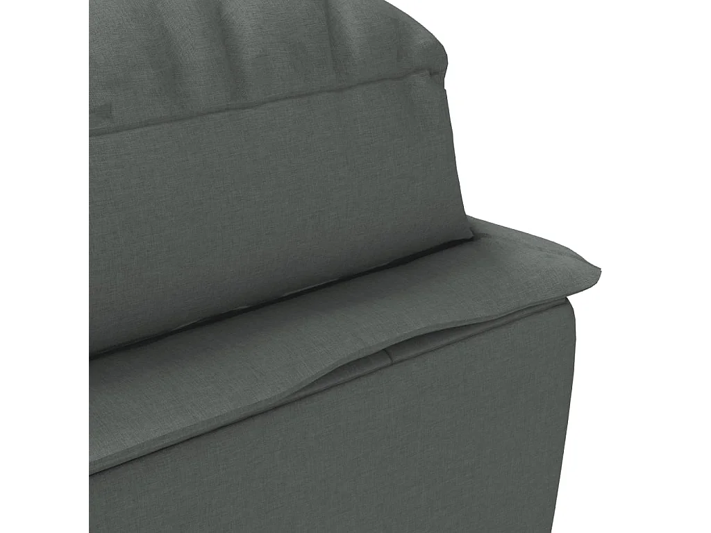 Chaise longue avec coussins gris foncé tissu