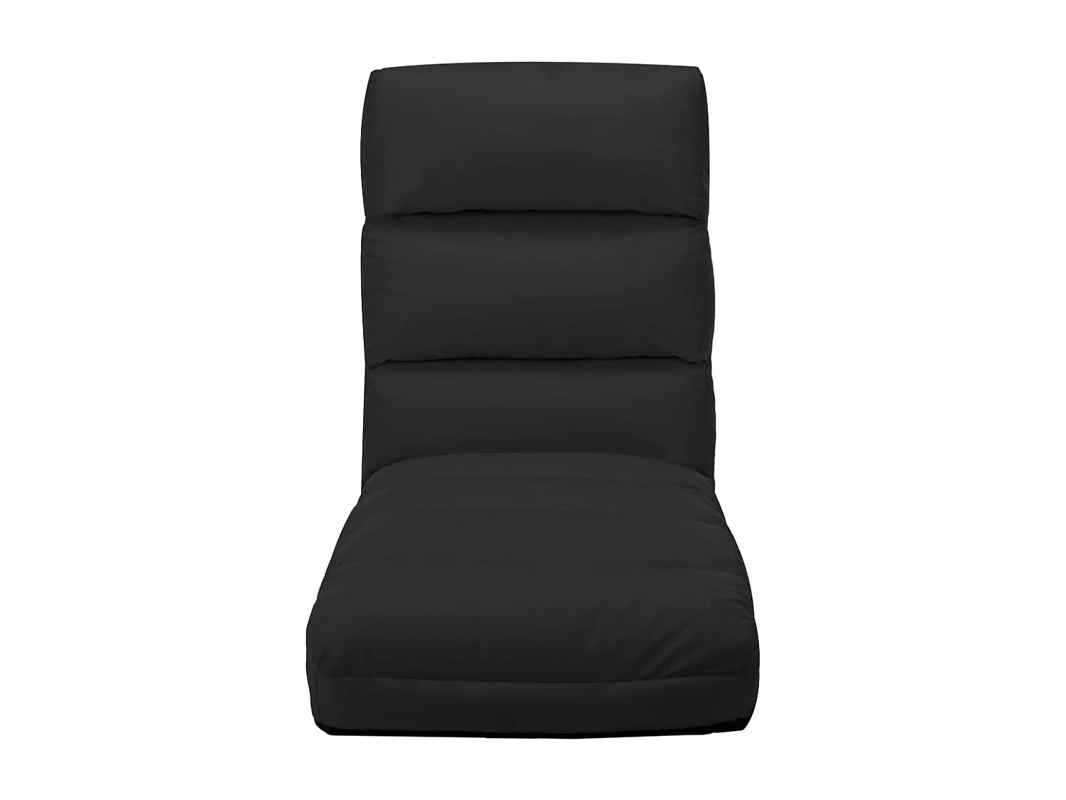 Chaise pliable de sol Noir Similicuir