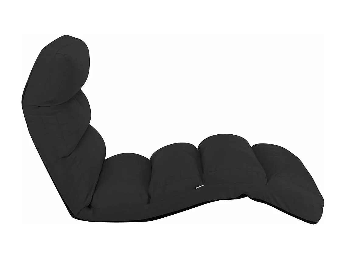 Chaise pliable de sol Noir Similicuir