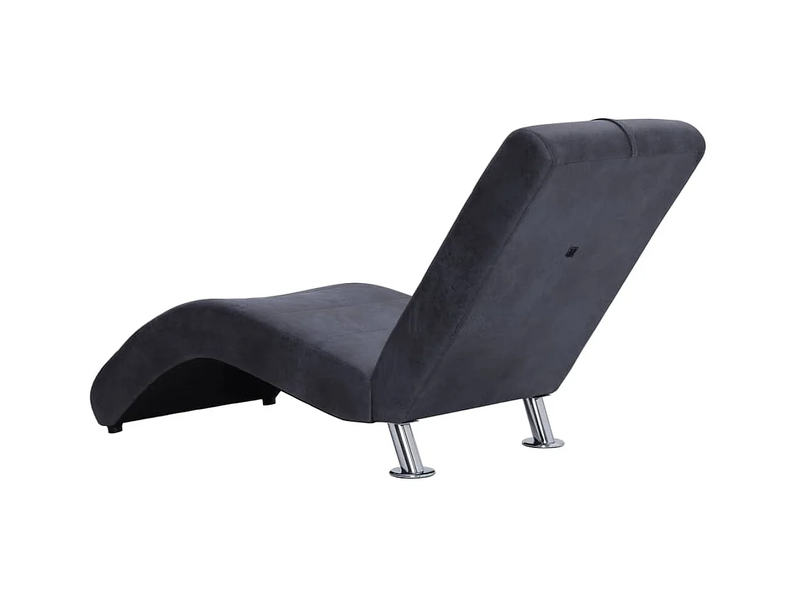 Chaise longue avec oreiller Gris Similicuir daim